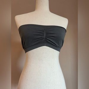 Forever 21 charcoal colored bandeau top, M/L,